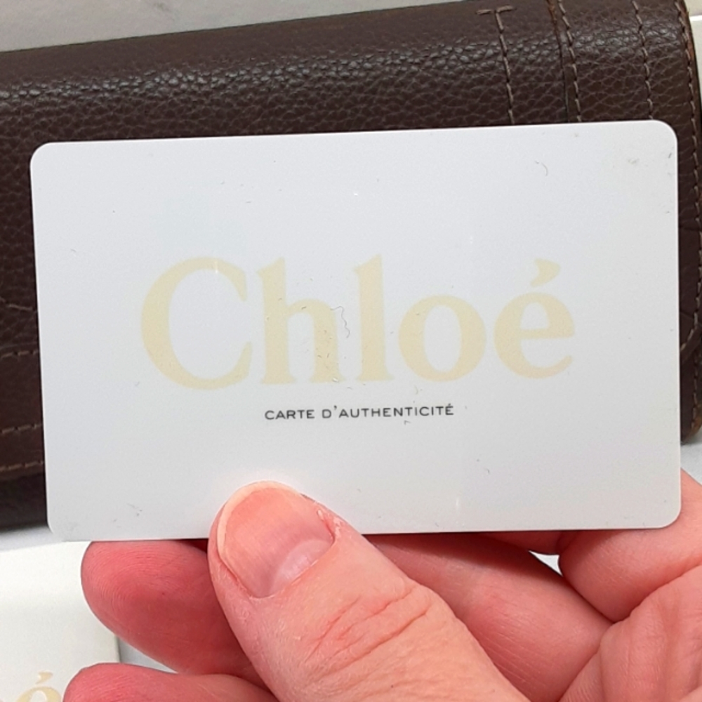 CHLOE PARATY CALFSKIN BROWN LEATHER LONG CONTINENTAL WALLET - Picture 8 of 16